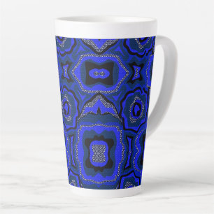 Zwart en indigoblauw abstract patroon. latte mok