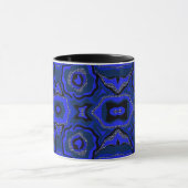 Zwart en indigoblauw abstract patroon. mok (Midden)