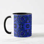 Zwart en indigoblauw abstract patroon. mok (Links)