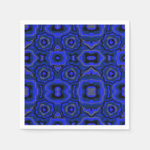 Zwart en indigoblauw abstract patroon. servet