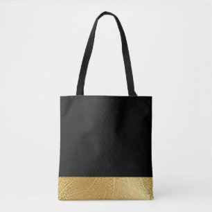 Zwart en iriserende gouden metallic print Canvas t Tote Bag