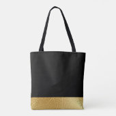 Zwart en iriserende gouden metallic print Canvas t Tote Bag (Achterkant)