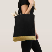Zwart en iriserende gouden metallic print Canvas t Tote Bag (Dichtbij)