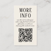 Zwart en Ivoor Art Deco Bruiloft Info Kaart (Voorkant)