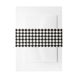 Zwart en Ivoor Checkerboard Patroon Art Deco Jazz Uitnodigingen Wikkel