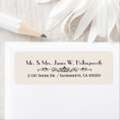 Zwart en Ivoor Custom Return Adres Etiket (Insitu)