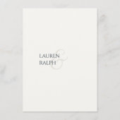 Zwart en Ivoor Monogrammed Bruiloft Details Informatiekaartje (Achterkant)