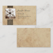  zwart en ivoor Snowflake Visitekaartje (Voorkant / Achterkant)