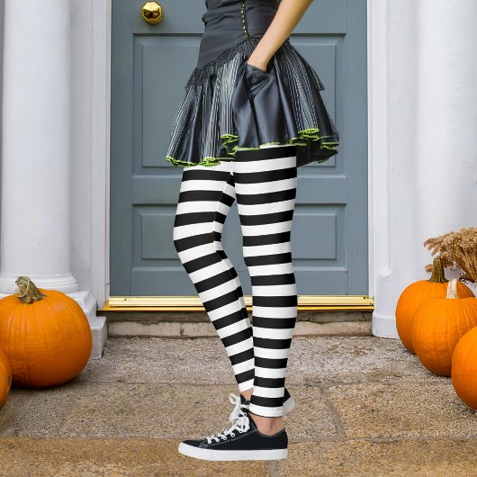 Zwart en je kleurenband met witte halloween leggings