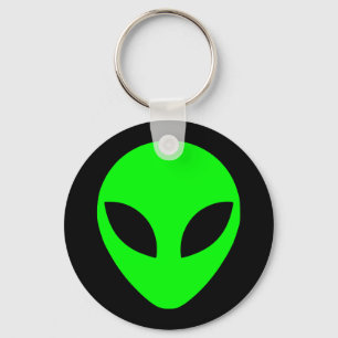 Zwart en kalkgroen Alien Head Sleutelhanger