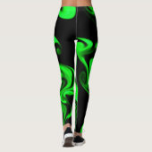 Zwart en kalkgroen leggings (Achterkant)