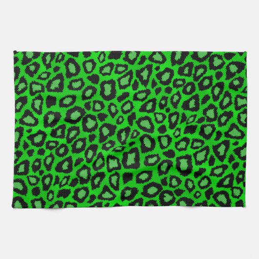 Zwart en kalkgroen luipspad — Dierafdrukken Theedoek (Horizontaal)