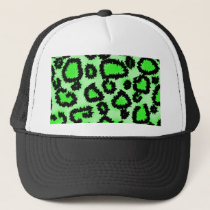 Zwart en kalkgroen luipspatroon afdrukken. trucker pet