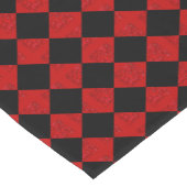 Zwart en karmozijnrood diamantcontrolepatroon korte tafelloper (Hoek)