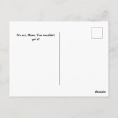 Zwart en kleurrijk Het is kunst, mam. Briefkaart (Achterkant)