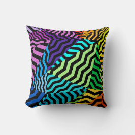 Zwart en kleurrijk patroon abstract geometrisch kussen