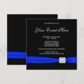 Zwart en Koninklijk Blauw Alle gelegenheden Kaart (Voorkant / Achterkant)