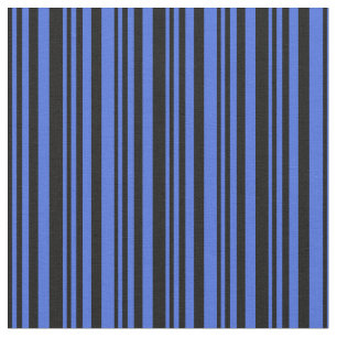 Zwart en koninklijk blauw gebloed patroon stof