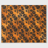 Zwart en koper  Damaspatroon Cadeaupapier (Vlak)