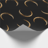 Zwart en koper Halloween  Moon patroon Cadeaupapier (Hoek)