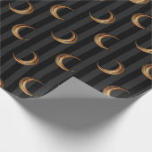 Zwart en koper Halloween  Moon patroon Cadeaupapier (Hoek)