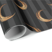 Zwart en koper Halloween  Moon patroon Cadeaupapier (Rol Hoek)