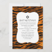 Zwart en Koper Tijger Strepen Patroon Vleermuis Mi Kaart (Voorkant)