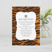 Zwart en Koper Tijger Strepen Patroon Vleermuis Mi Kaart (Staand voorkant)