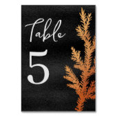 Zwart en Koper Winter Bruiloft Pine Branch Kaart (Voorkant)