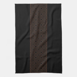 Zwart en koperen diamantpatroon theedoek