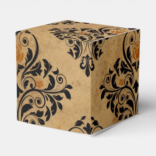 zwart en koperen gotische bruiloft bedankdoosjes (Achterkant)