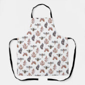 Zwart en koperen op crème natuur print schort (Voorkant)