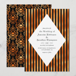 Zwart en koperhuiden Gothic Wedding Kaart