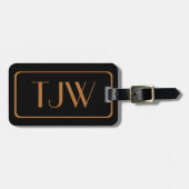 Zwart en koperkleur geparafeerde Bagagelabels (Voorkant horizontaal)