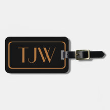 Zwart en koperkleur geparafeerde Bagagelabels