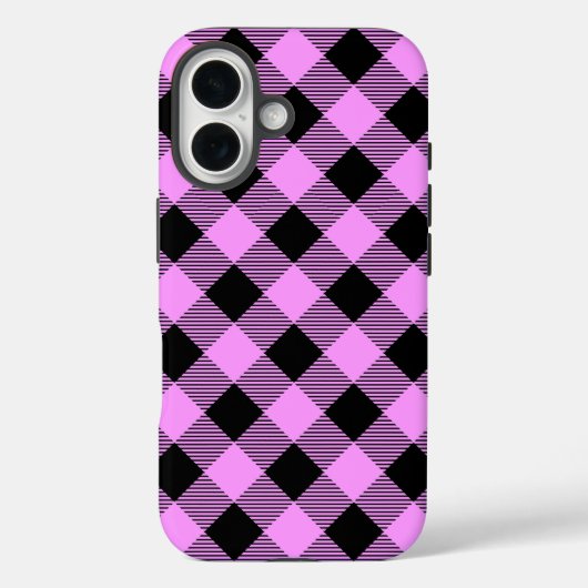 Zwart en koraal geruit Case-Mate iPhone case (Achterkant)