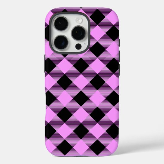 Zwart en koraal geruit Case-Mate iPhone case (Achterkant)