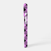 Zwart en koraal geruit iPhone 16 hoesje (Linkerkant)