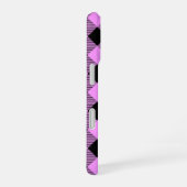 Zwart en koraal geruit iPhone 16 hoesje (Rechterkant)