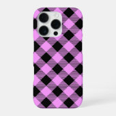 Zwart en koraal geruit iPhone hoesje (Achterkant)