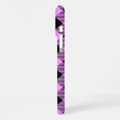 Zwart en Koraal Geruit iPhone Hoesje (Linkerkant)