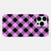 Zwart en Koraal Geruit iPhone Hoesje (Achterkant horizontaal)