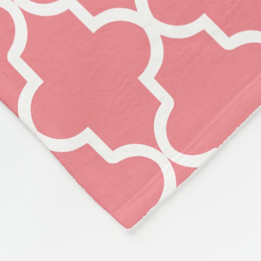 Zwart en koraal Quatrefoil | Fleece Blanket (Hoek)