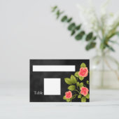 Zwart en koraal Roos bruiloft Plaatskaartje (Staand voorkant)