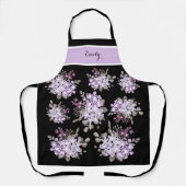 Zwart en Lavendel Wildflower Bloemen Boeket Schort (Voorkant)