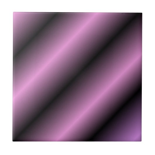 Zwart en lavender Stripe Tegeltje (Voorkant)