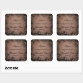 Zwart en lederen Pine Tree Border Candle Label (Vel)