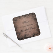 Zwart en lederen Pine Tree Border Candle Label (Envelop)