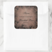 Zwart en lederen Pine Tree Border Candle Label (Tas)