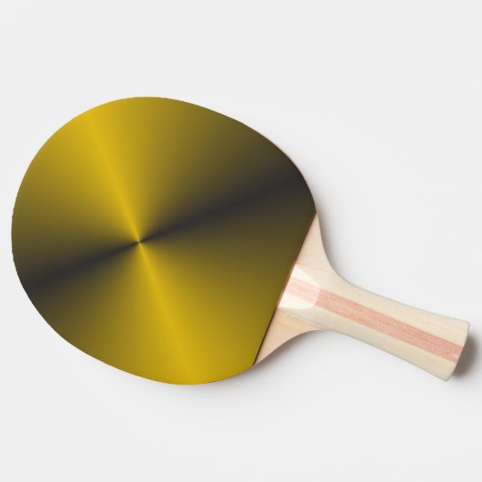 Zwart en levendig goud tafeltennisbatje (Zijkant)